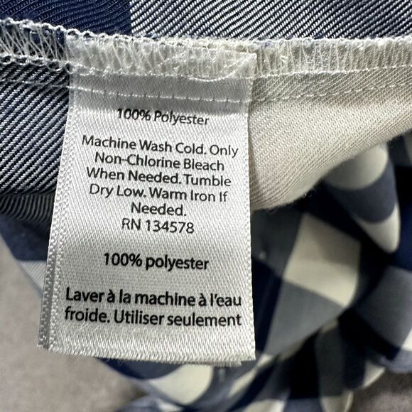 Vineyard Vines Chilmark Button Top Women 10 Blue Buffalo Plaid Relaxed Flannel - Picture 12 of 15